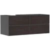 Image de Hansgrohe Xevolos E Meuble sous-lavabo, 4 tiroirs, 1 découpe à Gauche, 1370x550x555mm, pour Console avec Vasque à Poser à Gauche, 54238730, Couleur: Corps Gris Ardoise Mat, façade chêne foncé