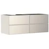 Image de hansgrohe Xevolos E Meuble sous-lavabo, 4 tiroirs, 1 découpe à gauche, 1370x550x555mm, pour console avec vasque à poser à gauche, 54237790, Couleur: Corps beige sable mat, façade beige sable métallisé