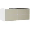 Image de Hansgrohe Xevolos E Meuble sous-lavabo, 4 tiroirs, 1 découpe à Gauche, 1370x550x555mm, pour Console avec Vasque à Poser à Gauche, 54236390, Couleur: Corps Blanc Mat, façade Bronze structuré