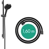 Image de hansgrohe Rainfinity - Set de douche, Ensemble de douche avec douchette, barre 65cm, flexible de douche textile Designflex 160cm et support, Pommeau de douche avec 3 types de jet, Noir chromé brossé