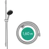 Image de hansgrohe Rainfinity - Set de douche, Ensemble de douche avec douchette, barre de douche 90cm, flexible de douche textile Designflex 160cm et support, Pommeau de douche avec 3 types de jet, Chromé