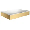 Image de hansgrohe AXOR Suite lavabo à poser, rectangulaire, 600x600mm, avec cadre métal, sans trop-plein, SolidSurface, 42004, Couleur: Optique or brossé