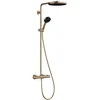 Image de hansgrohe Pulsify S Puro - Colonne de douche avec mitigeur thermostatique, douche pluie (260mm) avec robinet, douchette, support, flexible, barre et douche de tête ronde, Bronze brossé, 24236140