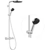 Image de hansgrohe Pulsify S Puro - Colonne de douche avec mitigeur thermostatique, douche pluie (260mm) avec robinet, douchette (3 jets), support, flexible, barre et douche de tête ronde, Chromé, 24236000