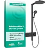 Image de hansgrohe Raindance Alive S - Colonne de douche avec mitigeur thermostatique, douche pluie (300 mm), douchette (3 jets), support, tuyau de douche, barre et tête de douche, Noir mat, 24582670