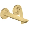 Image de hansgrohe Axor Citterio C Robinet lavabo mural 2 trous encastré avec bec 195 mm Cubic cut BGO