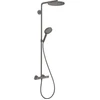 Image de hansgrohe Showerpipe Raindance S 2 jets, EcoSmart, 8 l/min, chrome brossé bleu