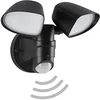 Image de TELEFUNKEN - Lampe d'extérieur LED, spot mural extérieur avec capteur, orientable, 10 W, 1000 lumens, lumière blanche neutre 4000 K, IP44, 258 x 218 x 160 mm (L x l x H), saillie 160 mm, noir