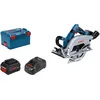 Image de Bosch Professional 18V System scie circulaire sans-fil BITURBO (lame du côté gauche et capacité de coupe de 70 mm, puissance 1 800 W, avec 1 lame de scie, 2 batteries ProCORE 5.5Ah, chargeur, L-BOXX)