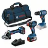 Image de Pack BOSCH Perceuse-visseuse GSB 18V-45 + Boulonneuse GDX 18V-200 + Meuleuse GWS 18V-7 + 2 batteries 5.0Ah 18V + chargeur