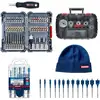Image de Kit BOSCH 5 forets expert + Assortiment d’embouts de vissage + Coffret de scie trépan + Trousse mèches plates + Bonnet