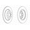 Image de FERODO DDF1307C 2x Disque de frein Arrière Ø302mm Hauteur: 49,2mm Épaisseur: 12mm plein Compatible avec AUDI A6 C6 Avant 4F5 A6 C6 Berline 4F2