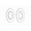Image de FERODO DDF2484C 2x Disque de frein Arrière Ø308mm Hauteur: 25,6mm Épaisseur: 16mm Cercle de percage -Ø: 150,5mm Plein Compatible avec FORD Transit Mk7 Van V363, FCD, FDD