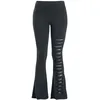 Image de Gothicana by EMP Femme Leggings Noirs avec évasement et découpes M