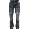 Image de Black Premium by EMP Homme Jean Gris Aspect Motard W36L34