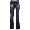 Image de Black Premium by EMP Femme Jean Bleu foncé délavé et évasé W28L30