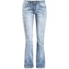 Image de Black Premium by EMP Femme Jean Bleu Clair délavé et évasé W30L34