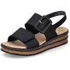 Image de Rieker Femme Sandales 62950, Dame Sandales Fines,Chaussure d'été,Sandale d'été,Confortable,Plate,Noir (Schwarz / 00),38 EU / 5 UK
