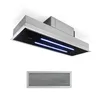 Image de Klarstein High Line Hotte aspirante de plafond - encastrée, 90 cm, 410 m3/h, air de circulation et d'évacuation, 3 niveaux, LED, télécommande et filtre à charbon actif, inox/verre noir