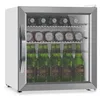 Image de KLARSTEIN Beersafe Réfrigérateur à Boissons 47 L   Mini Frigo avec Porte Vitrée, Blanc-Argent | Éclairage LED, étagères métalliques amovibles, silencieux, pour boissons et canettes