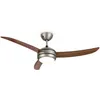 Image de KLARSTEIN El Paso - Ventilateur de plafond 2 en 1: Ventilateur et plafonnier, Diamètre: 52 "(132 cm), 3 pales, débit d'air: 10 344 m³/h, 3 niveaux de vitesse - Walnuss