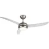 Image de KLARSTEIN El Paso - Ventilateur de plafond 2 en 1: Ventilateur et plafonnier, Diamètre: 52 "(132 cm), 3 pales, débit d'air: 10 344 m³/h, 3 niveaux de vitesse - argent