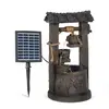 Image de Blumfeldt Speyer - Fontaine de Jardin d'eau Solaire, 2,8 Watts, Autonomie 5h, Panneau Solaire 17,5 x 14 cm, Extérieur-intérieur, Forme de puit, Zen, 4 Cascades, Eclairage LED, Fonte