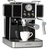 Image de KLARSTEIN Gusto Classico - Machine à expresso, machine à porte-filtre, 1350 watts, pression 20 bars, volume du réservoir d'eau : 1,5 litre, grille d'égouttement amovible en inox - noir