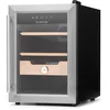 Image de Klarstein El Presidente Cave à Cigares - Humidor Thermoélectrique avec Porte Vitrée, Clayettes en Bois de Cèdre, Hygromètre, Éclairage LED Intérieur, 37 Litres, Argent