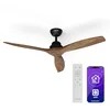 Image de KLARSTEIN Santa Elena Ventilateur de Plafond - 132 cm, Silencieux, 6 Vitesses, Télécommande & Appli, Bois, Été & Hiver, 10260m³/h, Installation Facile, Noyer