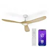 Image de KLARSTEIN Ventilateur Plafond Bois Silencieux avec Télécommande, Ventilateur Plafond Smart 152 cm, 6 Vitesses, Fonction Été/Hiver, IoT Connecté, Économe en Énergie, Pour Pièces Jusqu'à 30 m², Érable