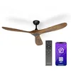 Image de KLARSTEIN Ventilateur Plafond Bois Silencieux avec Télécommande, Ventilateur Plafond Smart 152 cm, 6 Vitesses, Fonction Été/Hiver, IoT Connecté, Économe en Énergie, Pour Pièces Jusqu'à 30 m², Noyer
