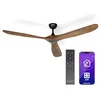 Image de KLARSTEIN Ventilateur Plafond Bois Silencieux avec Télécommande, Ventilateur Plafond Smart 178 cm, 6 Vitesses, Fonction Été/Hiver, IoT Connecté, Économe en Énergie, Pour Pièces Jusqu'à 35 m², Noyer