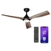 Image de KLARSTEIN Fiji Flow Ventilateur Plafond avec Lumière   Smart App & Télécommande, LED Dimmable, 6 Vitesses, Modes Été & Hiver, Silencieux, 132cm, Noyer