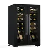 Image de KLARSTEIN Shiraz Cave à Vin Noir   24 Bouteilles, 2 Zones | Réfrigérateur à Vin Pose Libre, Porte Vitrée, Silencieux, 5 18 °C, LED, Cadre Inox