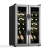 Image de Klarstein Vinamour Cave à vin 2 zones - 24 bouteilles, 5-18°C, commande tactile, éclairage LED, pose libre, inox double porte, cave à vin climatisée