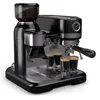 Image de Klarstein Bella Café machine à café en grain   19 bars, 1550 W, broyeur Intégré 200 g, mousseur à lait, réservoir 1,4 L, Thermobloc, Inserts Pour 2 Tasses, acier inoxydable, noir
