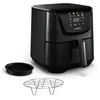 Image de Klarstein AeroVital Deluxe Friteuse Sans Huile   5,4 L 1700 W, Écran Tactile, 8 Programmes, Antiadhésif, Grille & Plaque Pizza, Boitier Cool Touch, Minuterie & Contrôle De Température, Noire