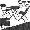 Image de tectake® Salon de Jardin Extérieur en Poly Rotin pour 2 Personnes - Ensemble Chaise et Table Pliables - Mobilier pour Amenagement Balcon Terrasse Veranda