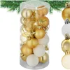 Image de tectake® Boules de Noël Blanches et Dorées, 24 pièces, Boule de Noel Ø 4 cm avec Suspension Boule, Mate, Brillante ou pailletée, Ficelle dorée ou argentée, Décoration Noël Sapin, Déco Sapin de Noel