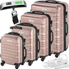 Image de tectake® Set de Valise de Voyage 4 Tailles Valise Grande Taille Valise Cabine Petite Valise Sacs de Voyage Valise Maternité ABS avec roulettes Pivotantes 360° Cadenas Poignée télescopique