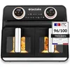Image de tectake® Friteuse sans huile XXL Double 8L Air fryer 4en1 Friteuse à air chaud Professionnelle 7 Programmes Écran tactile Appareil de cuisine 2 Panier de friture amovibles, Livre de recettes inclus