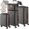 Image de tectake® Set de Valise de Voyage 13 Pcs. Valise Grande Taille Valises soute Valises Cabine Petites et Grandes valises Sacs de Voyage Maternité ABS avec roulettes 360° Poignée télescopique Cadenas TSA