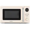 Image de MEDION Micro-ondes rétro (20 litres, env. 800 watts, 5 niveaux de micro-ondes, 8 programmes automatiques, affichage numérique, fonction décongélation, compact, MD15000) beige