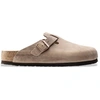Image de Birkenstock pour femme. 1018147 Sabots en Cuir Boston (Coupe Régulière) marron (38), Plat, Aucun, Casuel