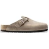 Image de Birkenstock pour femme. 1018147 Sabots en Cuir Boston (Coupe Régulière) marron (41), Plat, Aucun, Casuel