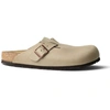 Image de Birkenstock pour homme. 1019484 Sabots en Cuir Boston Soft (Ajustement Étroit) beige (40), Plat, Aucun, Casuel