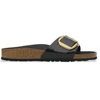 Image de Birkenstock pour femme. 1022650 Sandales en Cuir Madrid Big Buckle (Coupe Étroite) noir (36), Plat, Aucun, Casuel