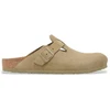 Image de Birkenstock pour homme. 1025788 Sabots en Cuir Boston vert (Coupe Regular) kaki (43), Plat, Aucun, Casuel