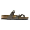 Image de Birkenstock pour homme. 71071 Sandales Mayari Birkibuc (Coupe Regular) pierre (44), Plat, Aucun, Casuel, Taupe